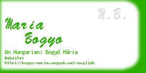 maria bogyo business card